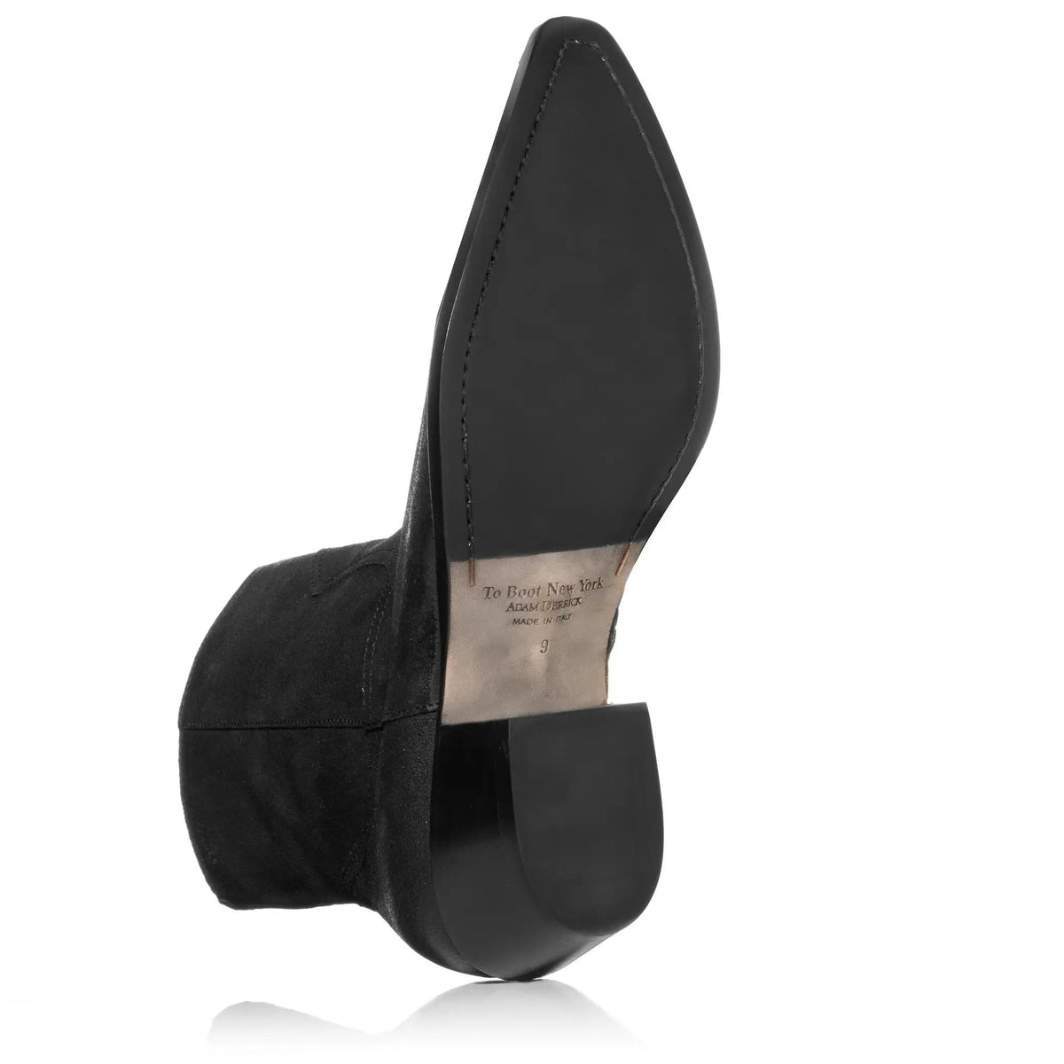 To Boot New York Atticus Black Suede Western Zip Boot