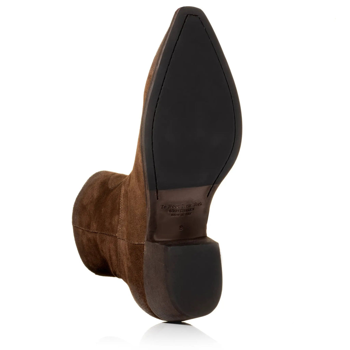 To Boot New York Atticus Dark Brown Suede Western Zip Boot