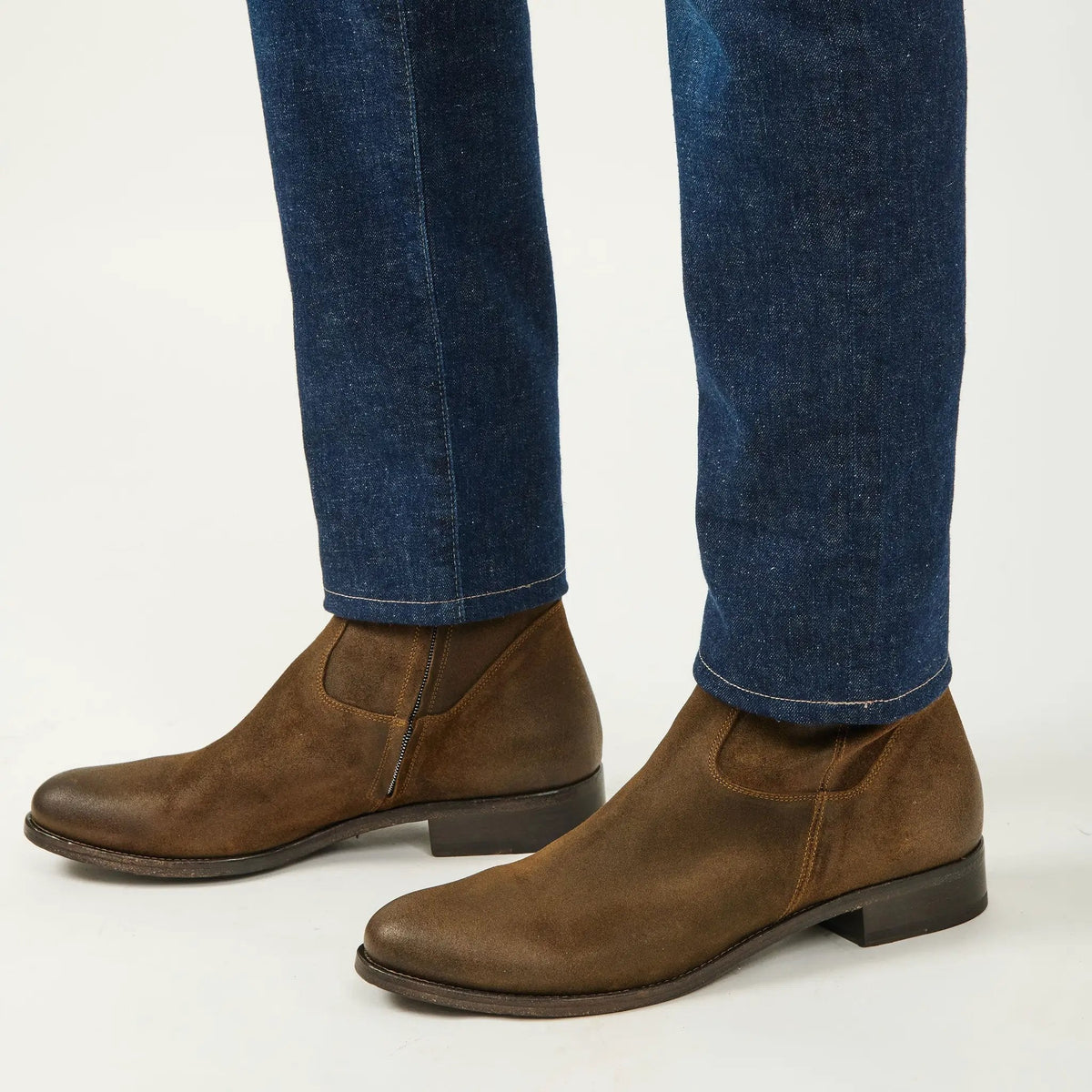 To Boot New York Belvedere Mid Brown Waxed Suede Zip Boot