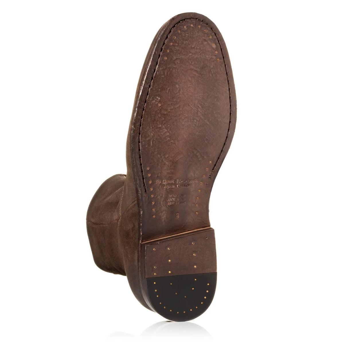To Boot New York Nils Dark Brown Waxed Suede Plain Toe Zip Boot