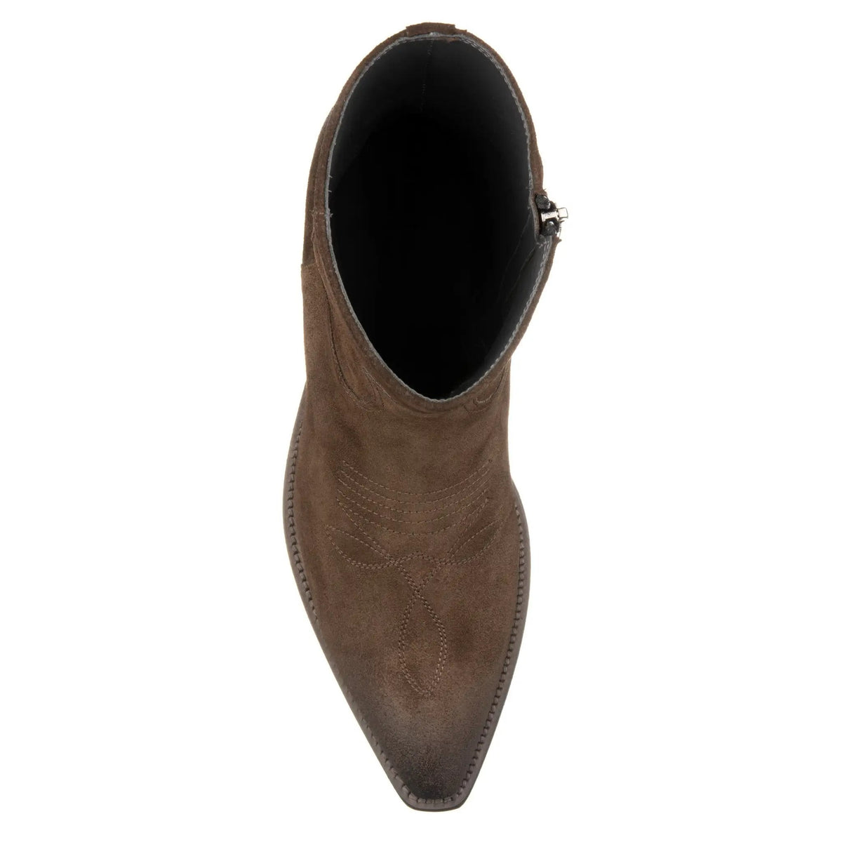 To Boot New York Atticus Dark Brown Suede Western Zip Boot
