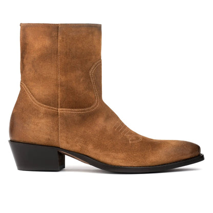 To Boot New York Atticus Whiskey Suede Western Zip Boot