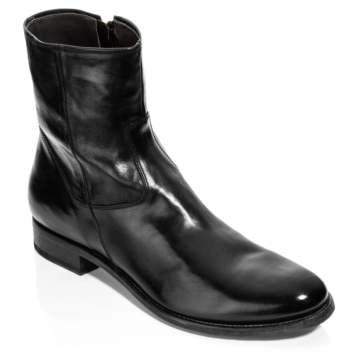 To Boot New York Belvedere Black Calf Leather Zip Boot