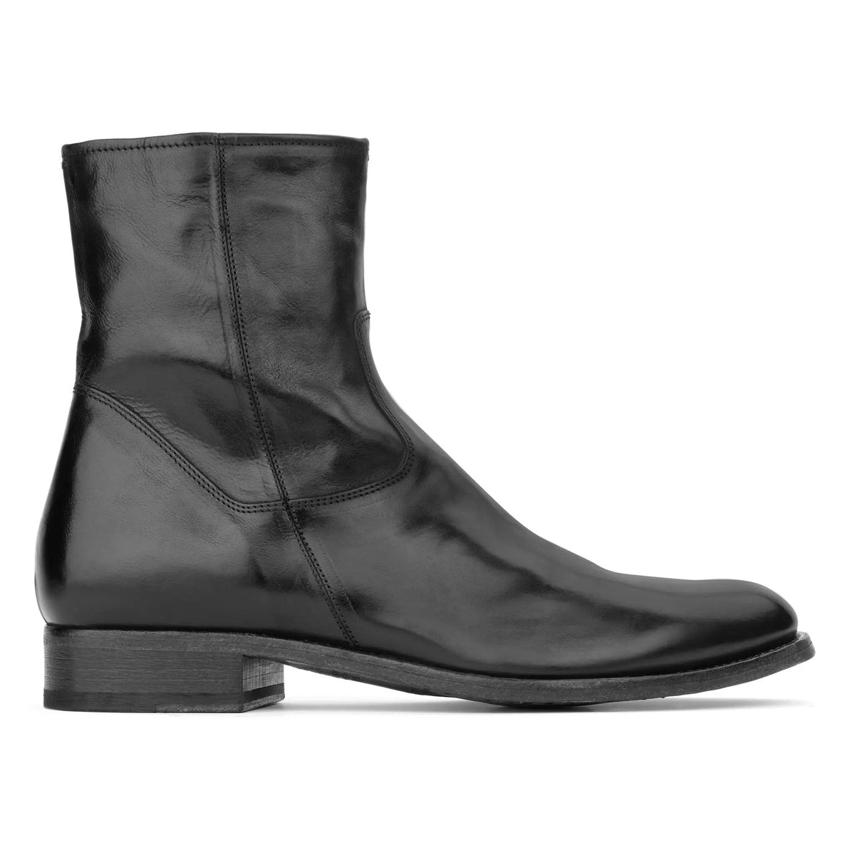 To Boot New York Belvedere Black Calf Leather Zip Boot