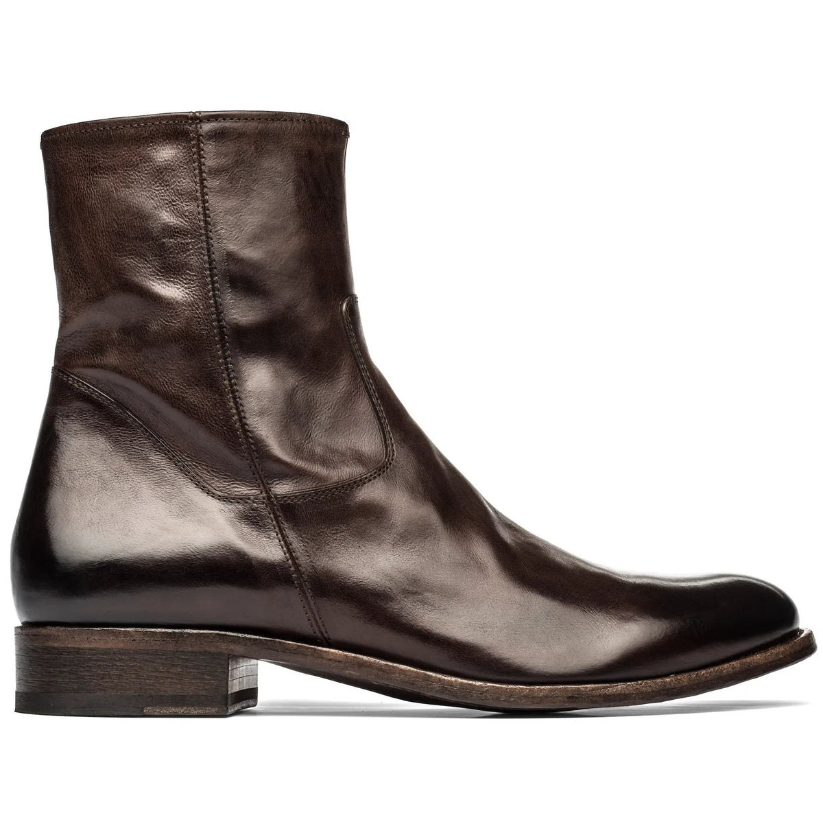 To Boot New York Belvedere Dark Brown Calf Leather Zip Boot