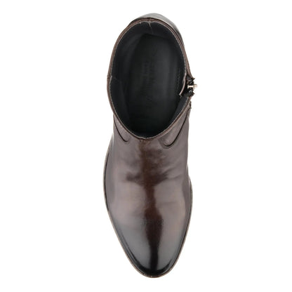 To Boot New York Belvedere Dark Brown Calf Leather Zip Boot