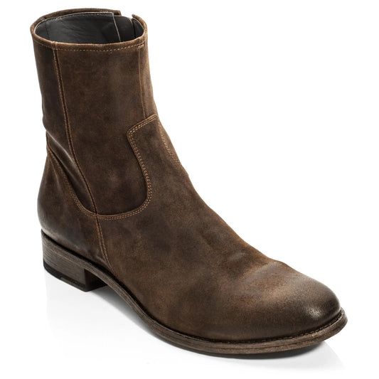 To Boot New York Belvedere Mid Brown Waxed Suede Zip Boot