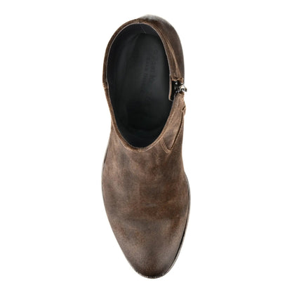 To Boot New York Belvedere Mid Brown Waxed Suede Zip Boot