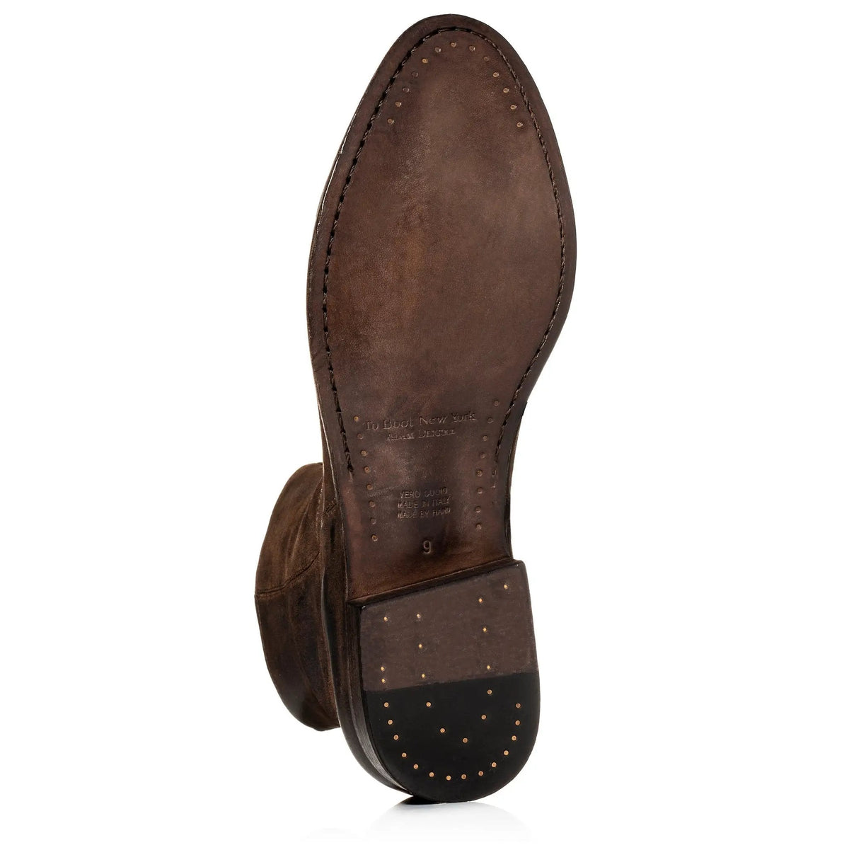 To Boot New York Belvedere Mid Brown Waxed Suede Zip Boot