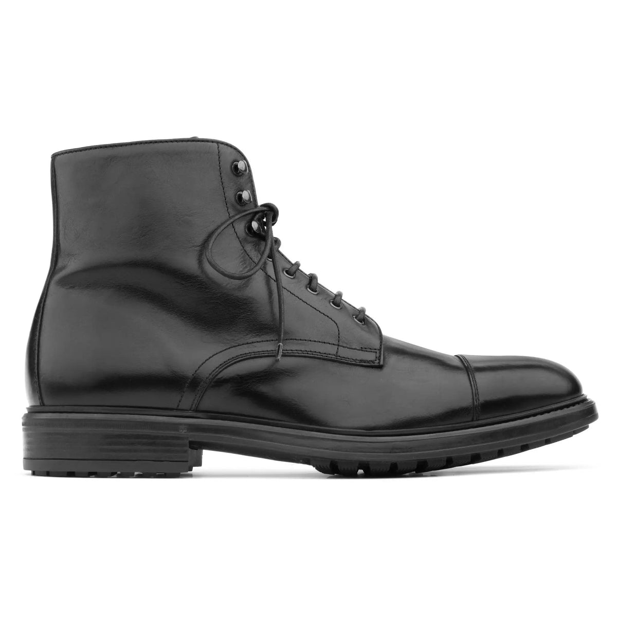 To Boot New York Burkett Black Calf Leather Cap Toe Lace Boot