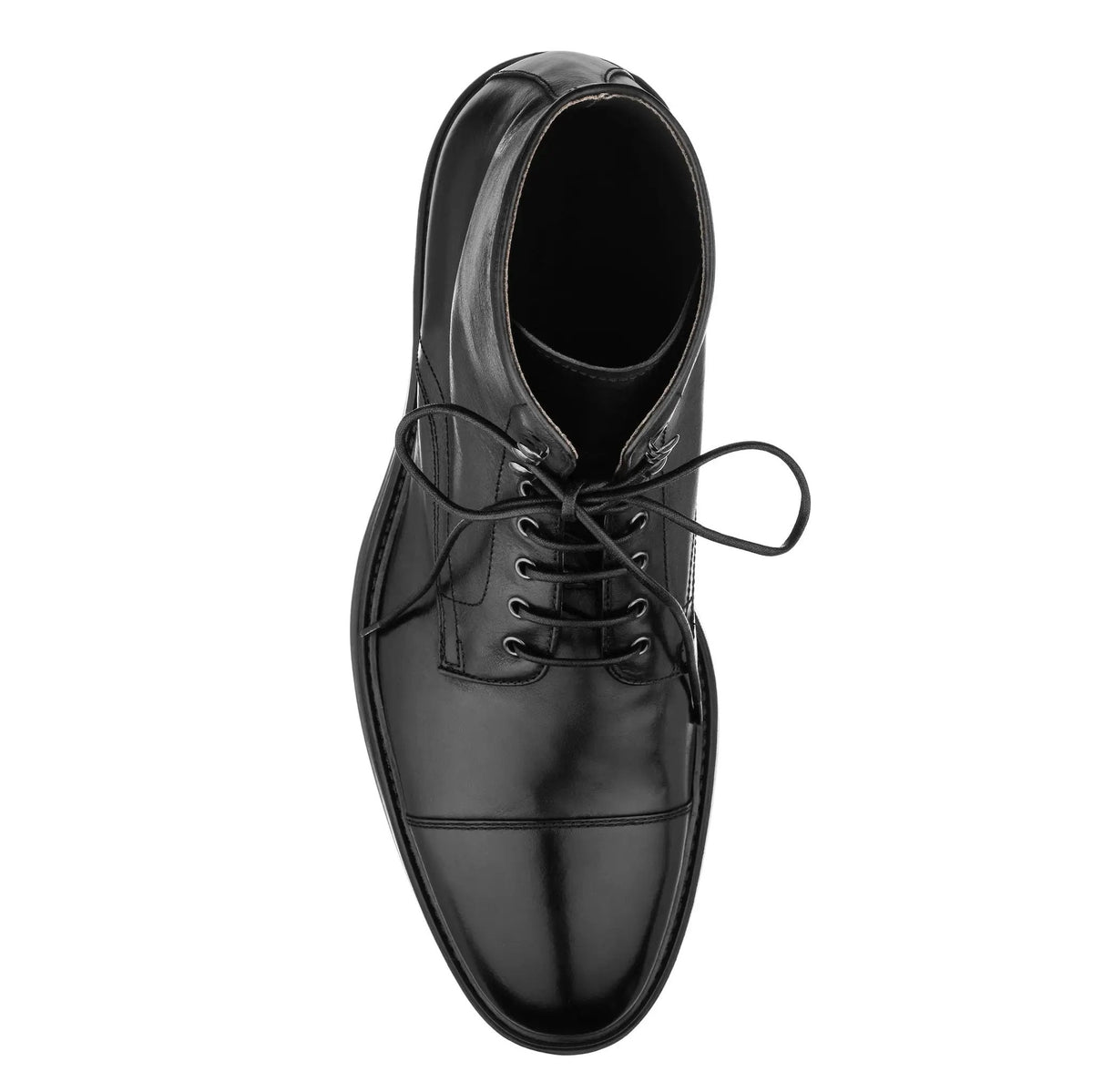 To Boot New York Burkett Black Calf Leather Cap Toe Lace Boot