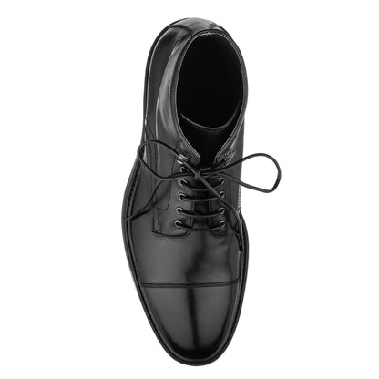 To Boot New York Burkett Black Calf Leather Cap Toe Lace Boot
