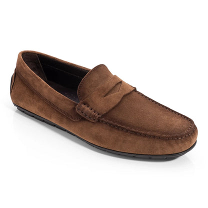 To Boot New York Adelaide Mid Brown Aero Suede Driving Shoe