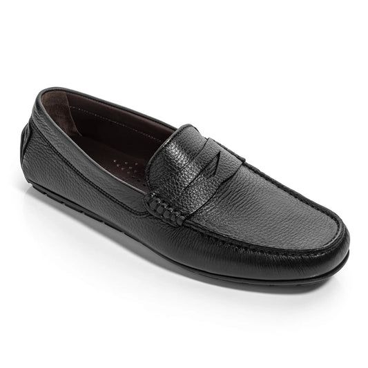 To Boot New York Admiral Black Deerskin Leather Penny Moccasin Driving Shoe