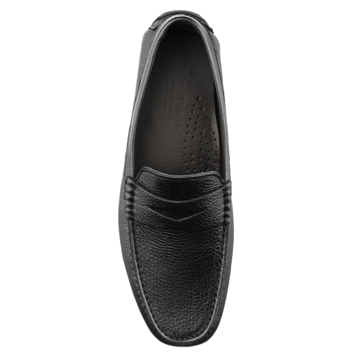 To Boot New York Admiral Black Deerskin Leather Penny Moccasin Driving Shoe
