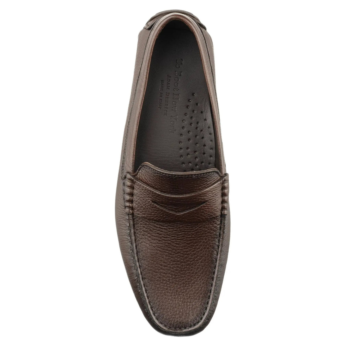 To Boot New York Admiral Dark Brown Deerskin Leather Penny Moccasin Driving Shoe