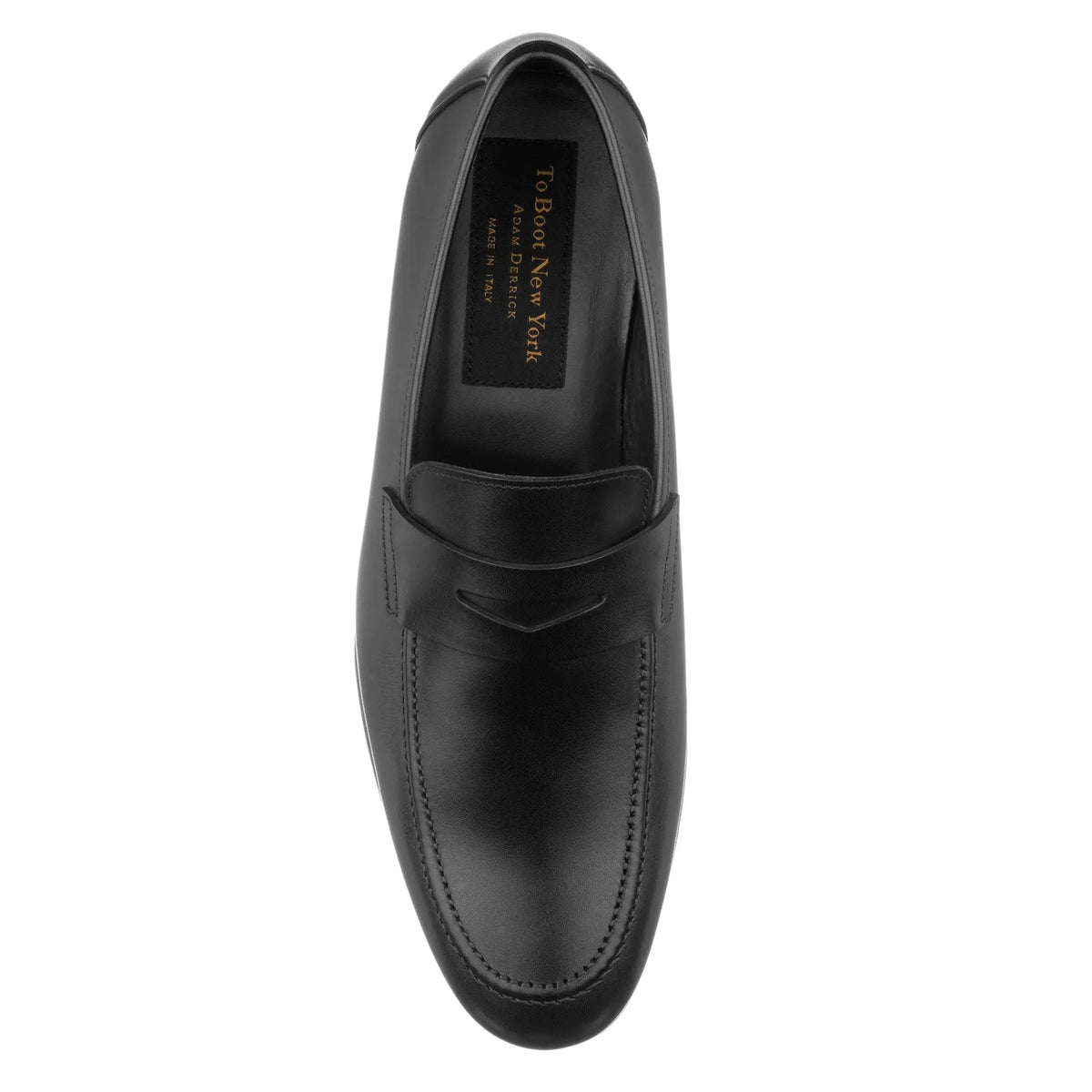 To Boot New York Aldrin Black Calf Leather Penny Loafer