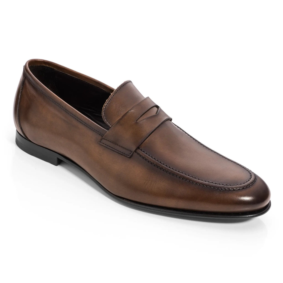 To Boot New York Aldrin Brown Calf Leather Penny Loafer
