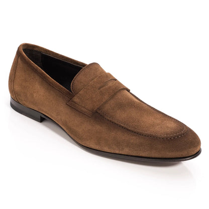 To Boot New York Aldrin Mid Brown Suede Penny Loafer