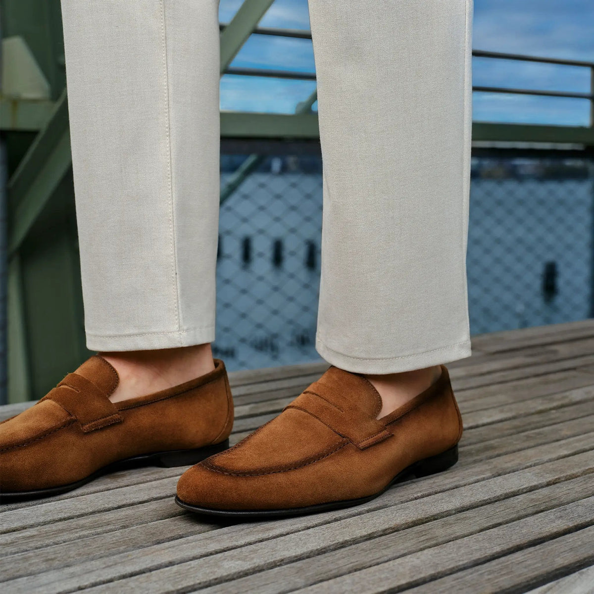 To Boot New York Aldrin Mid Brown Suede Penny Loafer