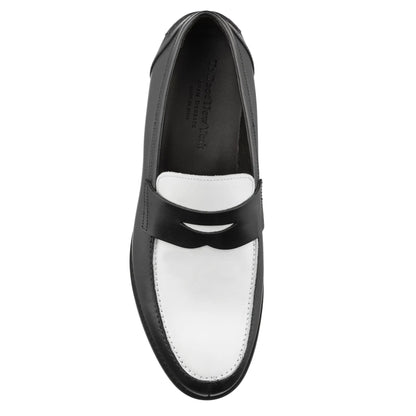 To Boot New York Atlantis Two-Tone Black & White Box Calf Leather Penny Loafer