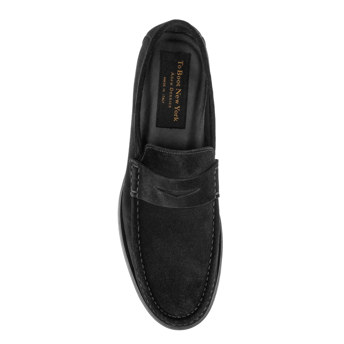 To Boot New York Belfast Black Suede Penny Loafer
