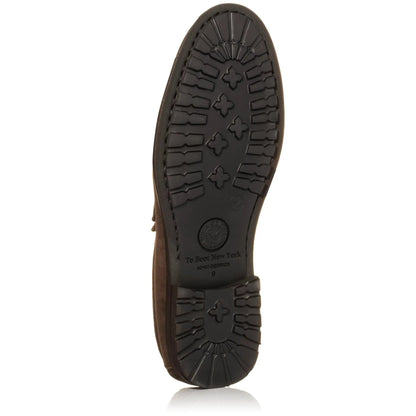 To Boot New York Belfast Dark Brown Suede Penny Loafer
