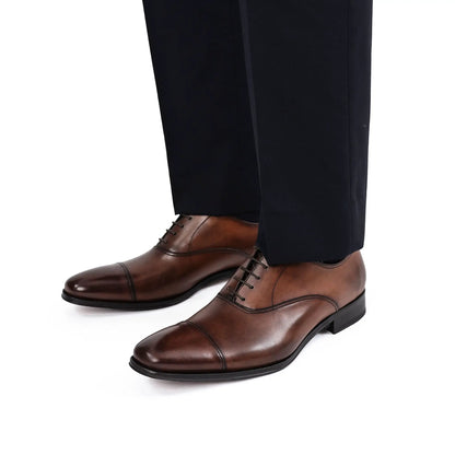 To Boot New York Aidan Burnished Brown Cap Toe Oxford