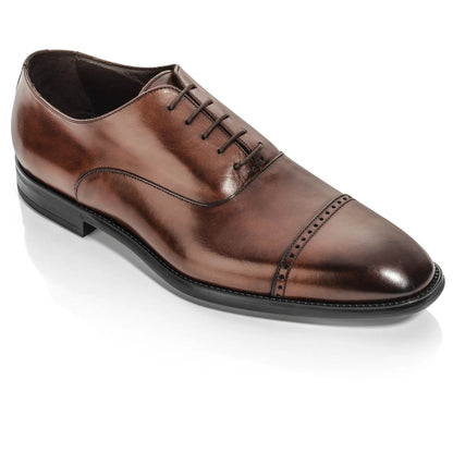 To Boot New York Alessio Burnished Brown Cap Toe Balmoral Oxford