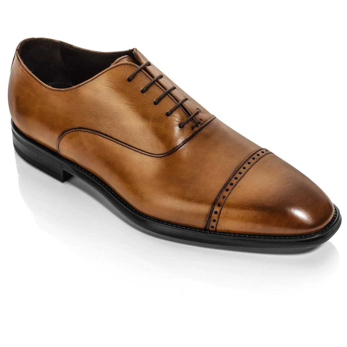 To Boot New York Alessio Burnished Tan Cap Toe Balmoral Oxford