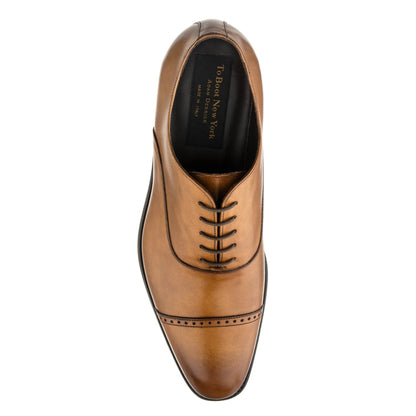 To Boot New York Alessio Burnished Tan Cap Toe Balmoral Oxford