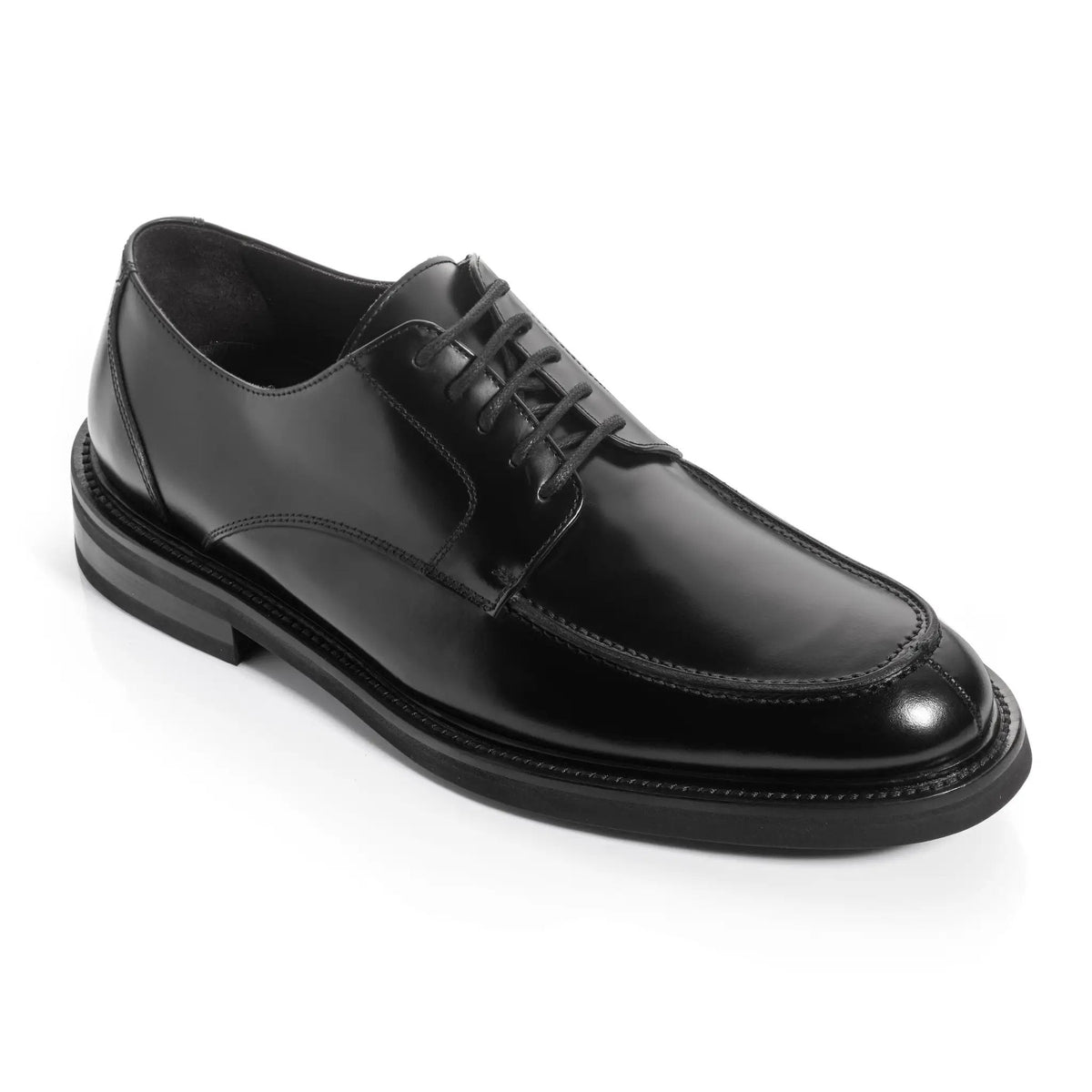 To Boot New York Curtis Black Calf Leather Apron Toe Derby Oxford