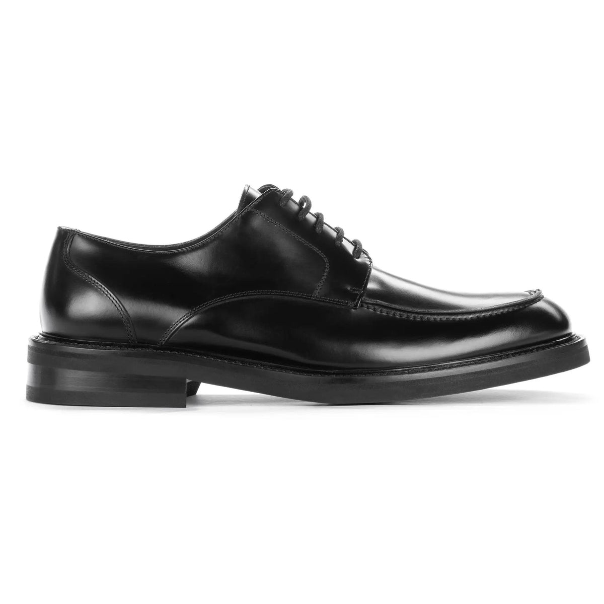 To Boot New York Curtis Black Calf Leather Apron Toe Derby Oxford