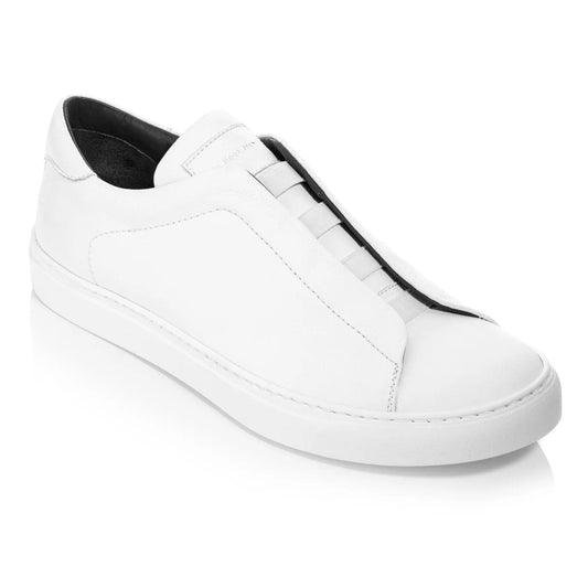 To Boot New York Bolla White Soft Calf Elastic Slip-On Sneaker