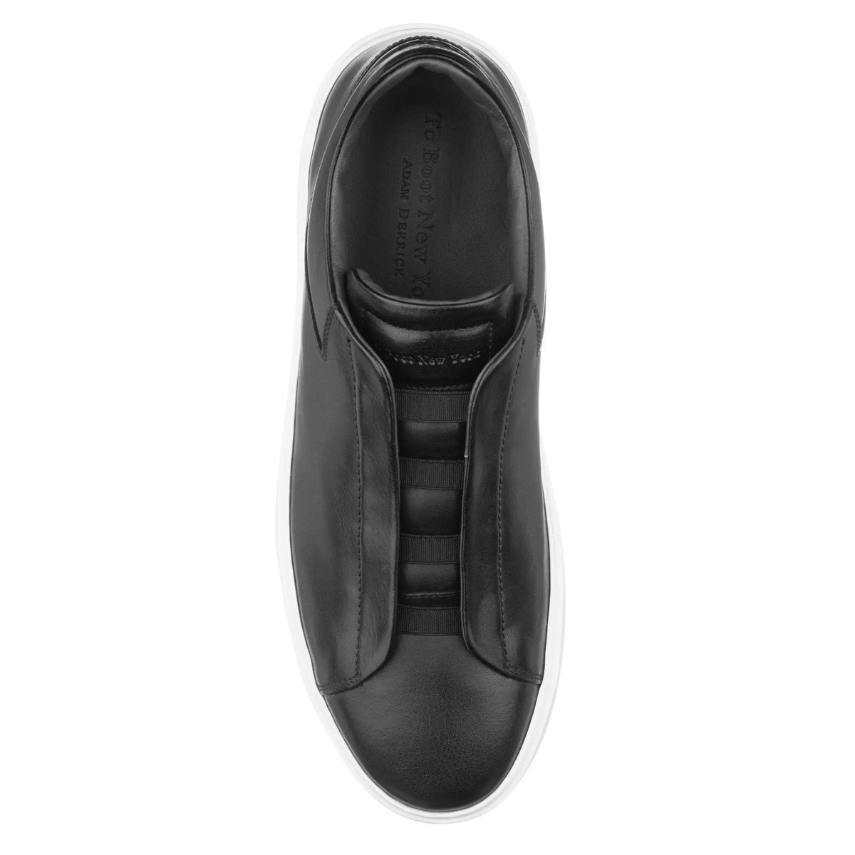 To Boot New York Campion Black Calf Leather Elastic Slip-On Sneaker