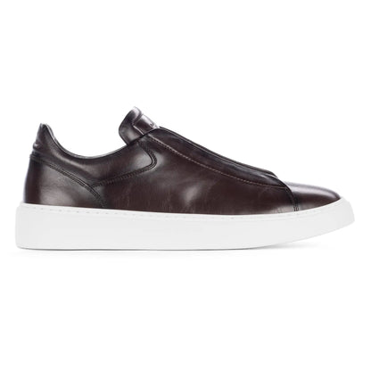 To Boot New York Campion Brown Calf Leather Elastic Slip-On Sneaker