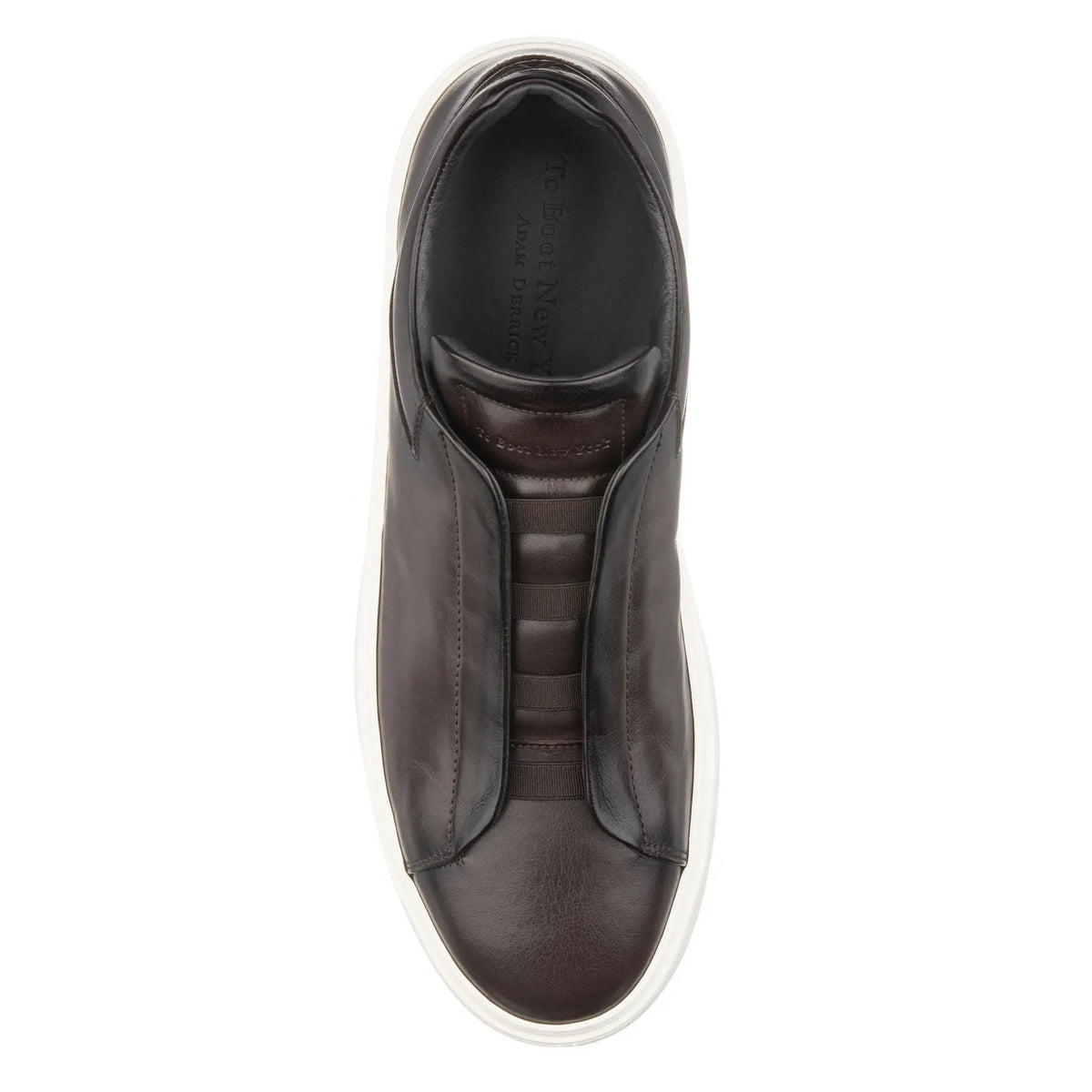 To Boot New York Campion Brown Calf Leather Elastic Slip-On Sneaker