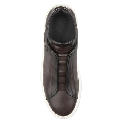 To Boot New York Campion Brown Calf Leather Elastic Slip-On Sneaker