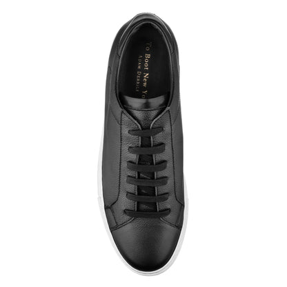 To Boot New York Castle Black Grain Leather Sneaker