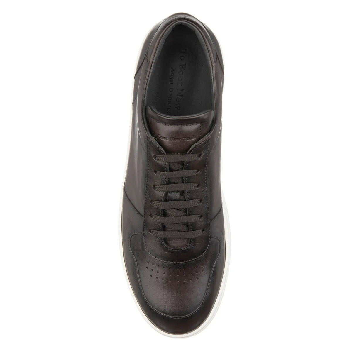 To Boot New York Colin Dark Brown Leather Court Sneaker
