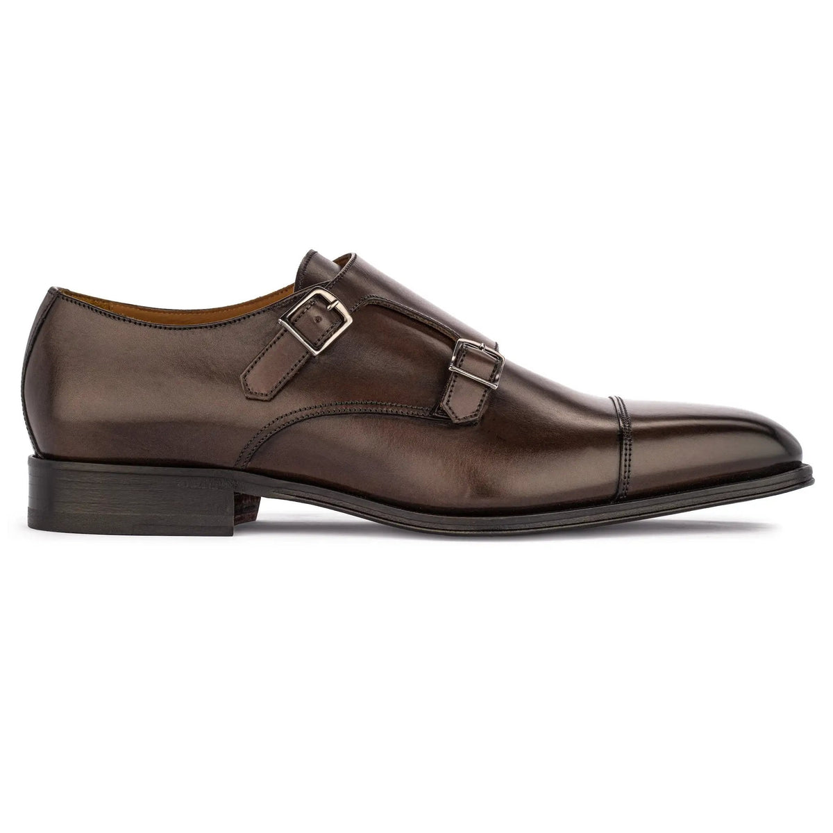 To Boot New York Dakota Ashen Brown Leather Cap Toe Double Monkstrap