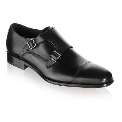 To Boot New York Grant Black Calf Cap Toe Double Monkstrap