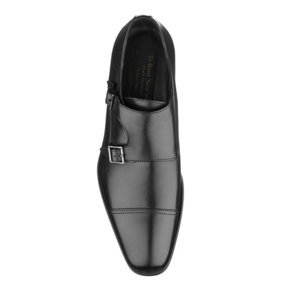 To Boot New York Grant Black Calf Cap Toe Double Monkstrap