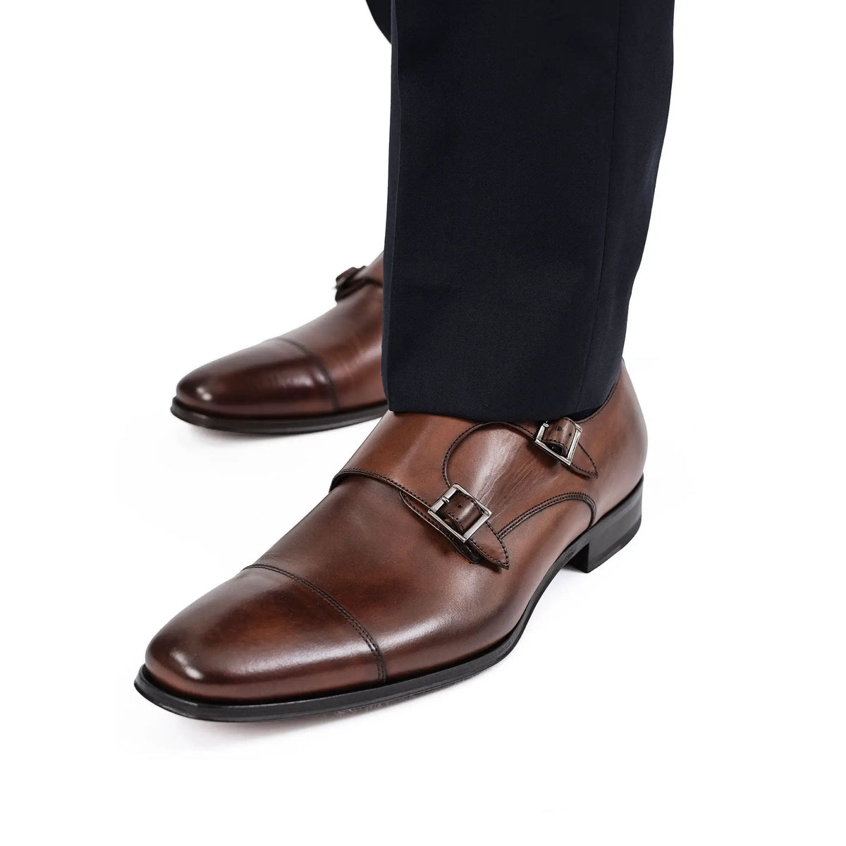 To Boot New York Grant Brown Calf Cap Toe Double Monkstrap