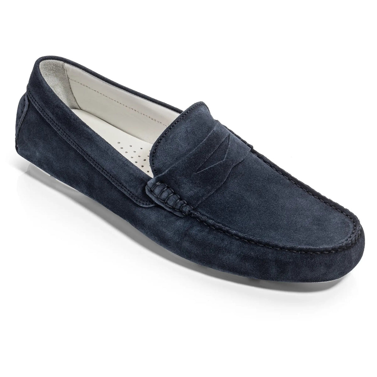 To Boot New York Carmel Blue Suede Penny Loafer Driving Shoe