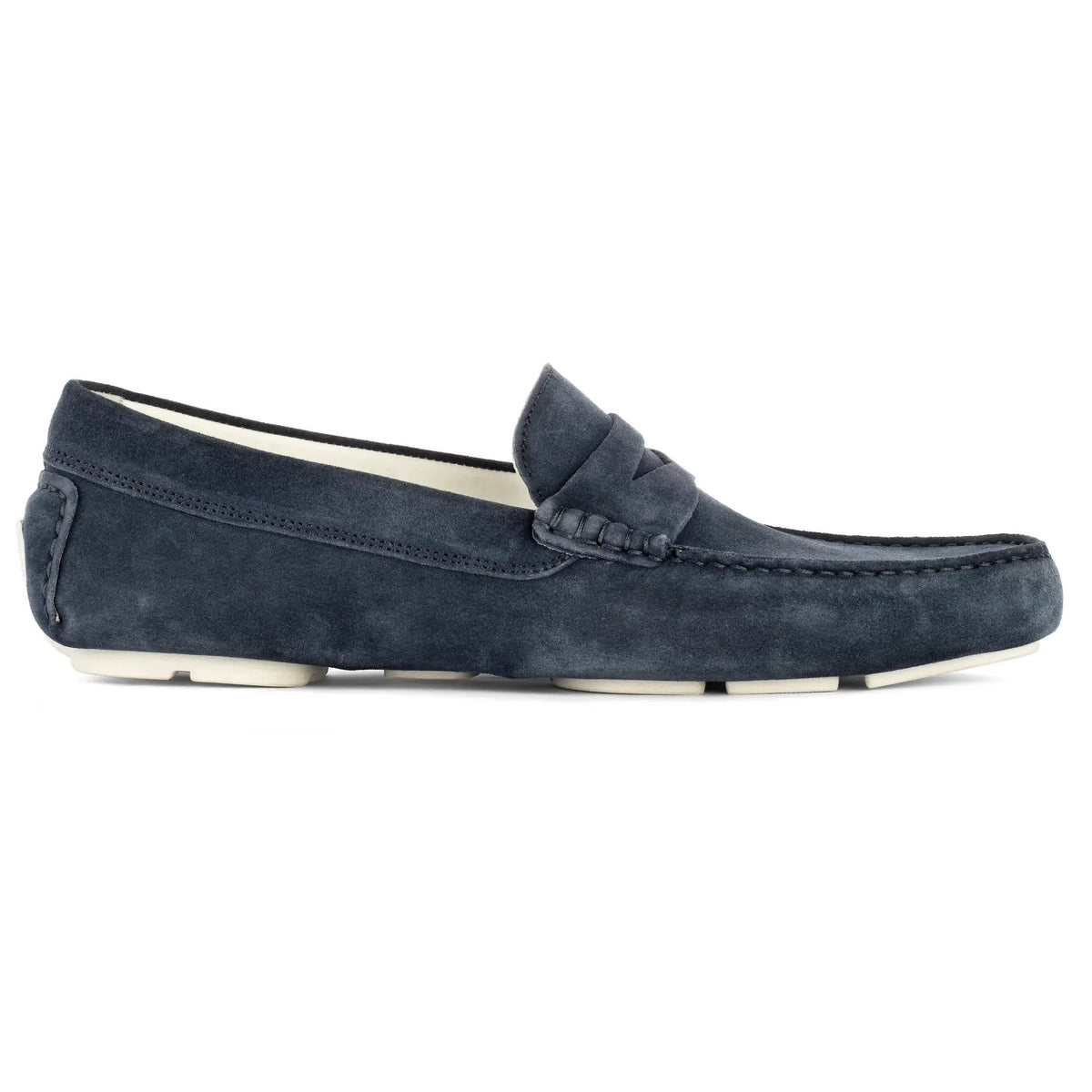 To Boot New York Carmel Blue Suede Penny Loafer Driving Shoe