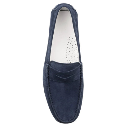 To Boot New York Carmel Blue Suede Penny Loafer Driving Shoe
