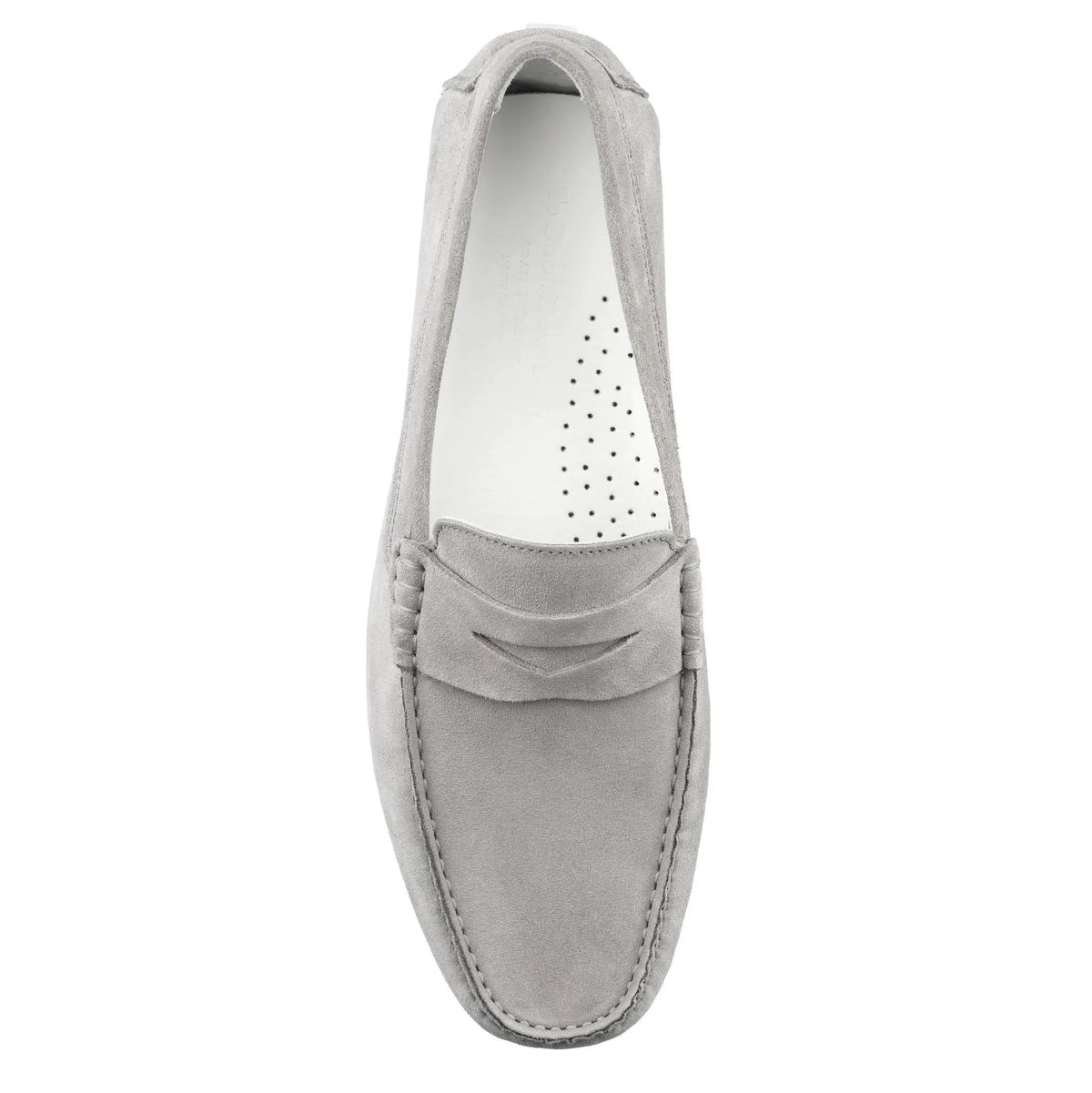 To Boot New York Carmel Light Grey Suede Penny Loafer Driving Shoe