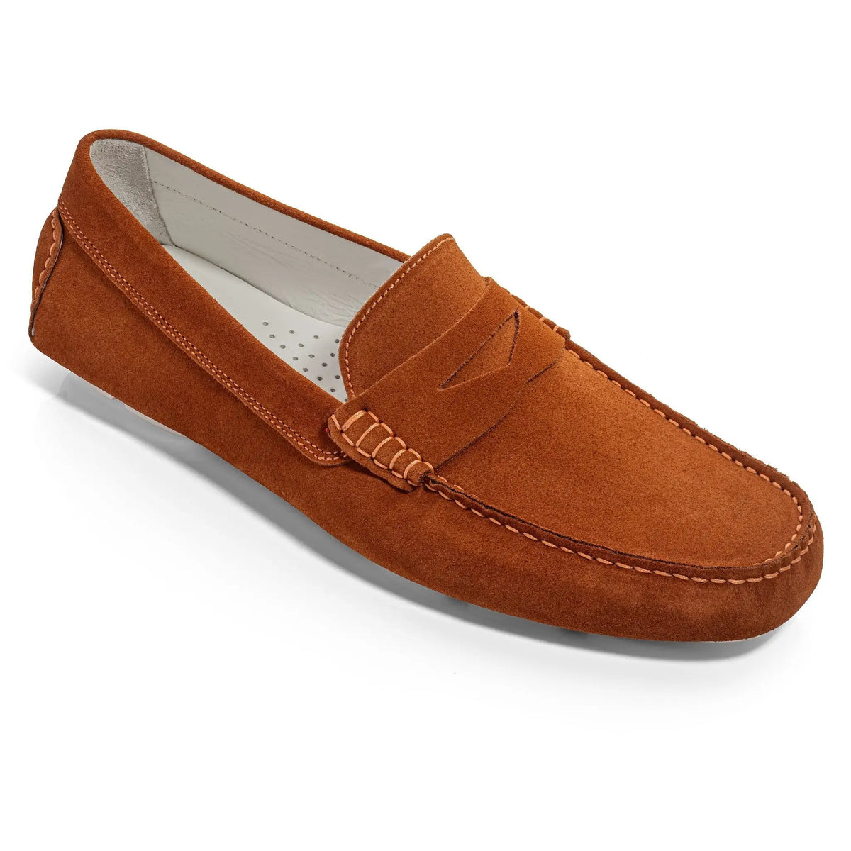To Boot New York Carmel Orange Suede Penny Loafer Driving Shoe