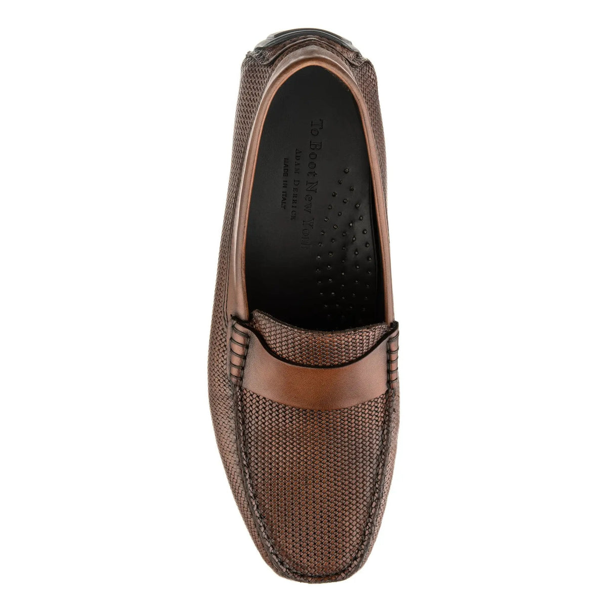 To Boot New York Magnus Burnished Tan Embossed Driving Shoe